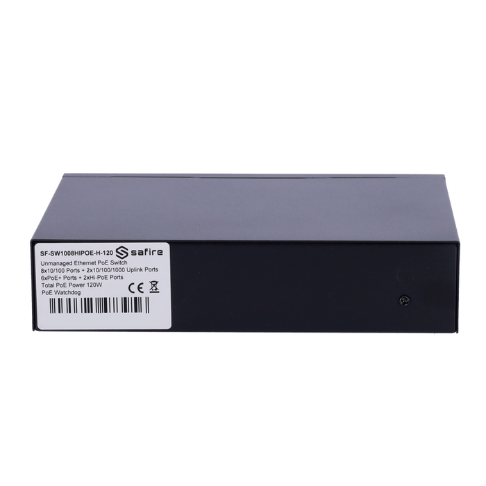 Switch 8 puertos PoE + 2 Uplink RJ45