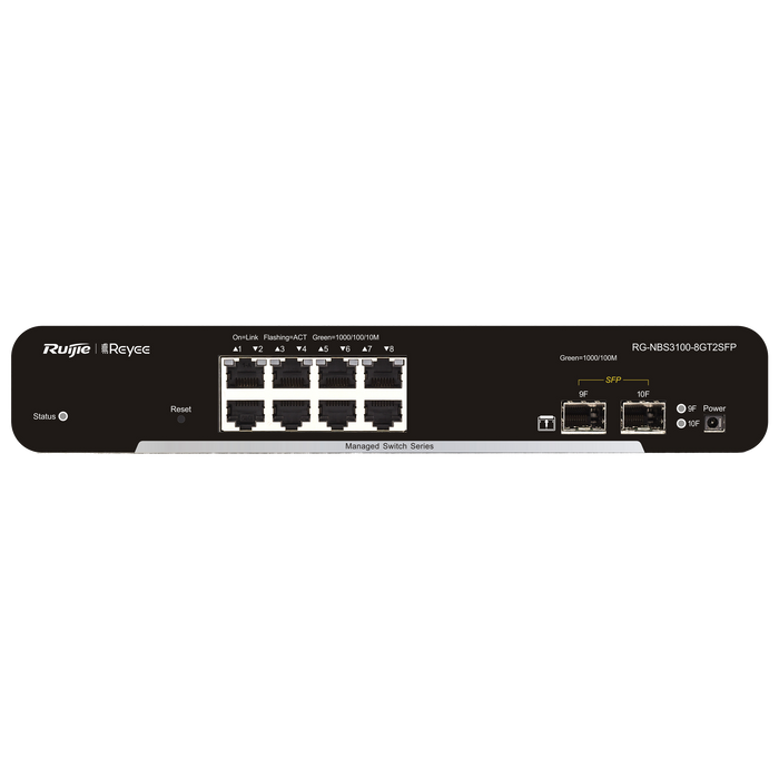 Switch Cloud Gestionable 8 Puertos Gigabit + 2 SFP RG-NBS3100-8GT2SFP Reyee