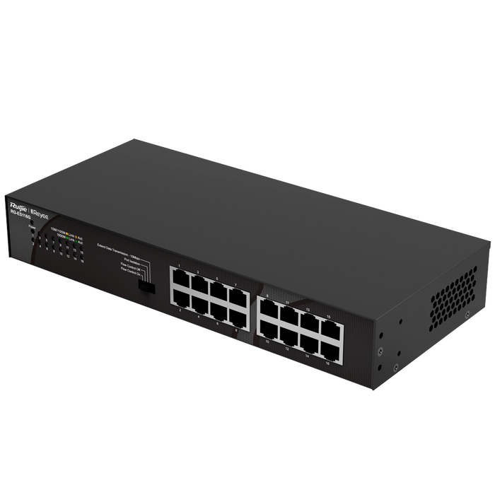 Switch No Gestionable 16 Puertos Gigabit Sobremesa y Rack RG-ES116G Reyee