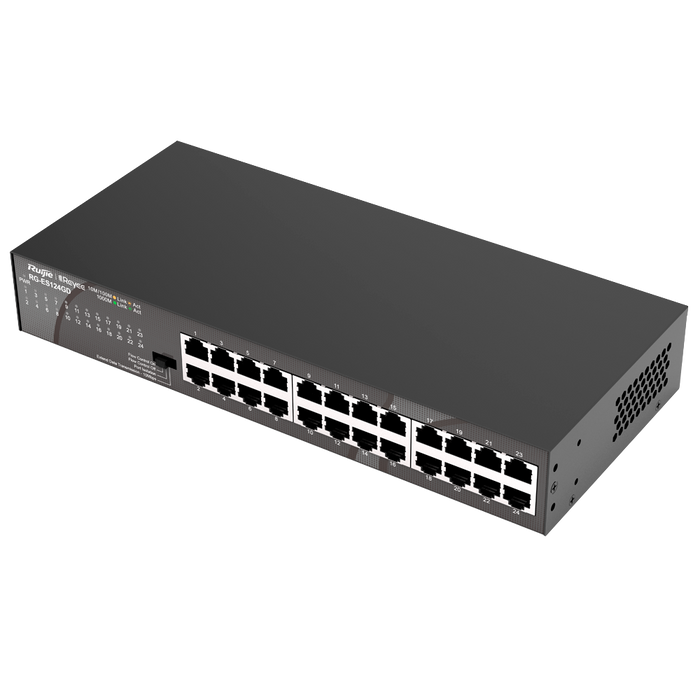 Switch No Gestionable 24 Puertos Gigabit Sobremesa y Rack RG-ES124GD Reyee