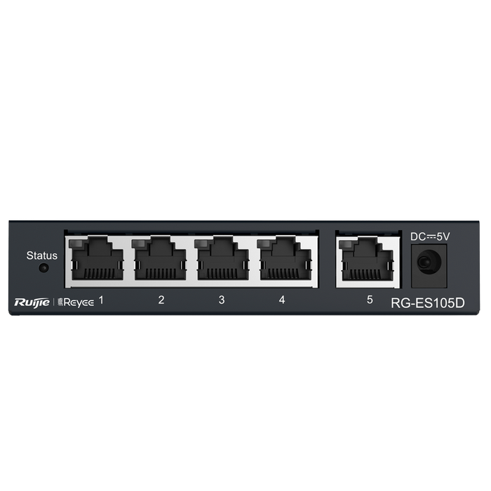 Switch No Gestionable 5 Puertos 10/100 Mbps Carcasa Metal RG-ES105D Reyee