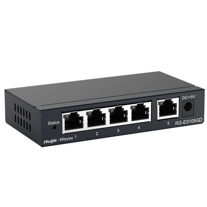 Switch Sobremesa 5 Puertos Gigabit Carcasa Metal RG-ES105GD Reyee
