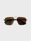 Portofino sunglasses in gold with dark tortoise, front view with brown gradient lenses