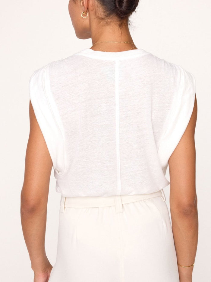 Reins white crewneck muscle t-shirt back view
