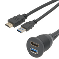 UBS 3.0+ HDMI 2.0 Macho a Hembra Panel 1 metro