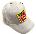 Union Jack Emblem Hat baseball cap motorcycle patch grey ballcap United Kingdom
