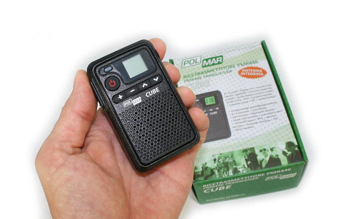 Walkie talkie PMR446 Polmar Cube de uso libre con pinganillo