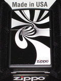 Zippo cigarette lighter Black White Spiral Falling into Op Art Artsy Black Hole