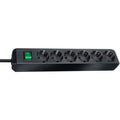 Zócalo de Extensión Eco-line 6-way 3.00 m Negro - Contacto Protector
